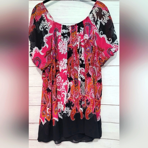Nwot Lane Bryant flowy Paisley Summery blouse plus size 22/24 - Picture 12 of 12